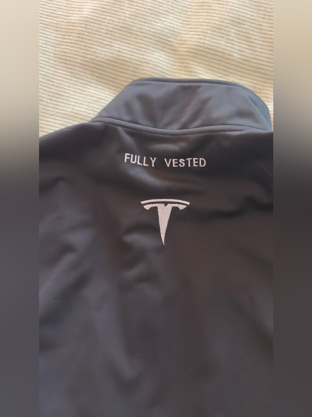 Tesla Men's "FULLY VESTED" Black Softshell Vest Employee only